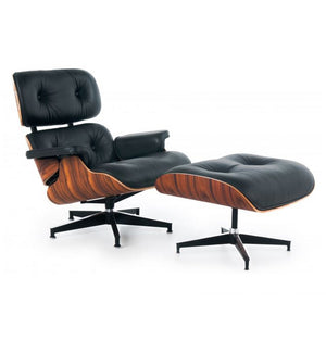 Eames Style Lounge Chair with Ottoman (Rosewood)