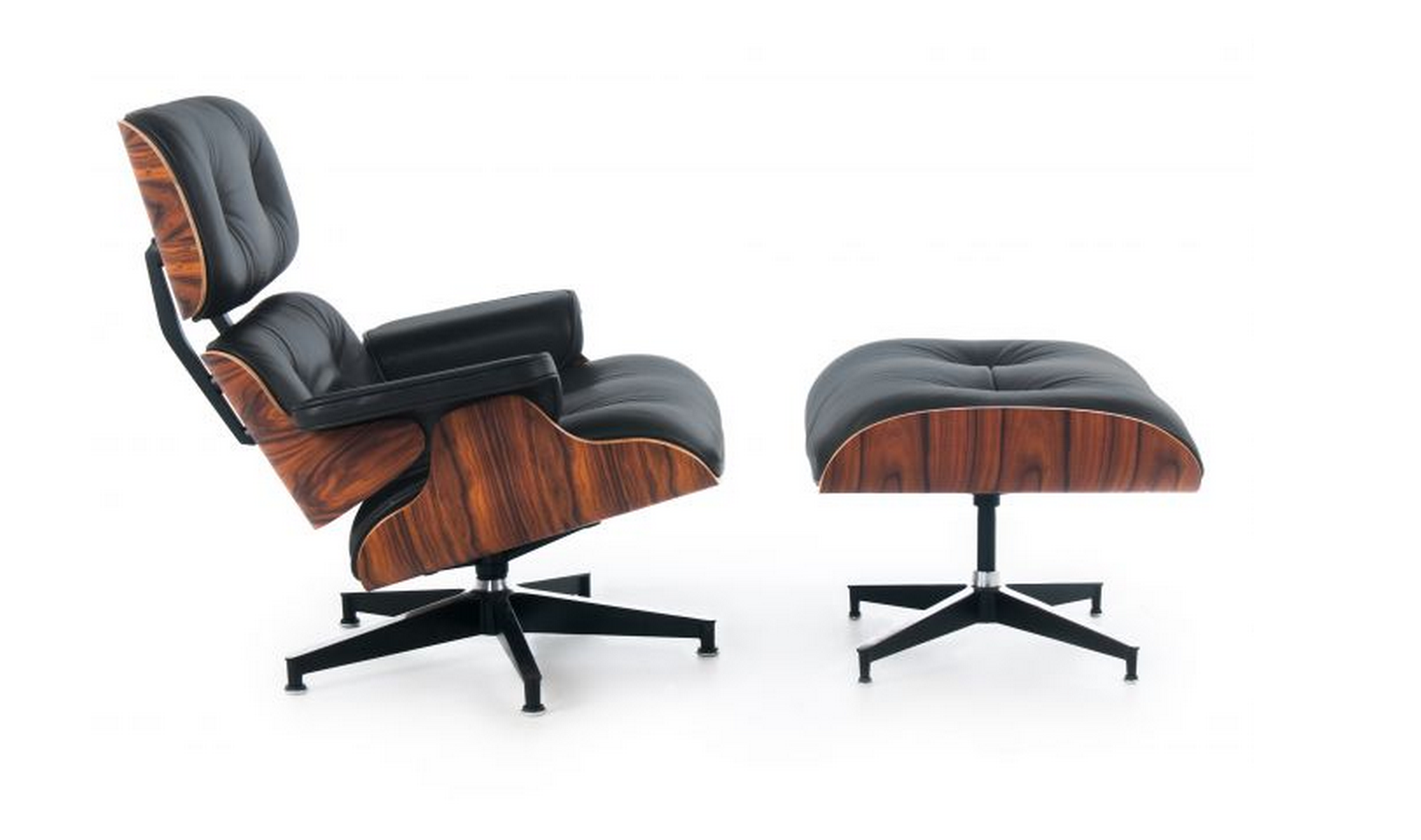 Eames Style Lounge Chair with Ottoman (Rosewood)