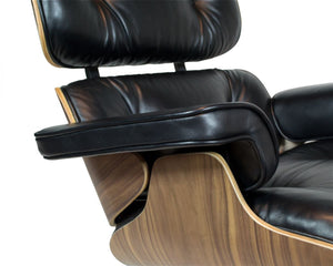 Eames Style Lounge Chair with Ottoman (Walnut)